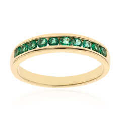Gouden ring met AAA Zambia smaragden