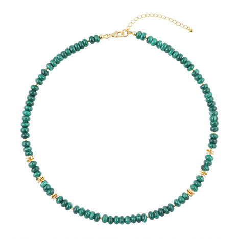 Zilveren halsketting met Malachieten