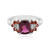 Bague en argent et Grenat magenta