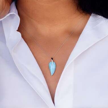 Zawieszka ze srebra rodowanego - Larimar