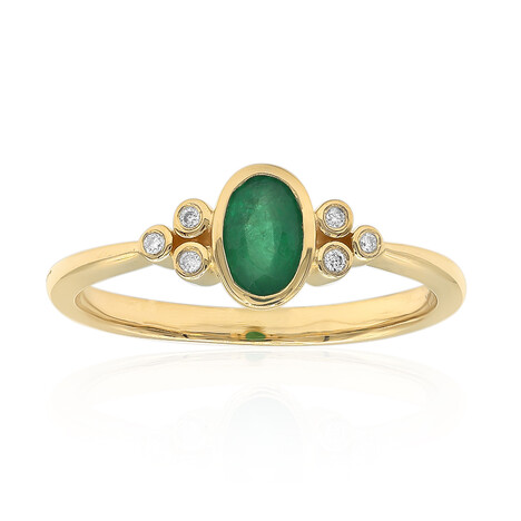 Gouden ring met een AAA Zambia smaragd