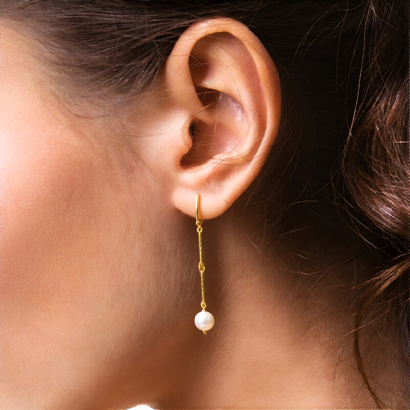 Pendientes en plata con Perla blanca Freshwater