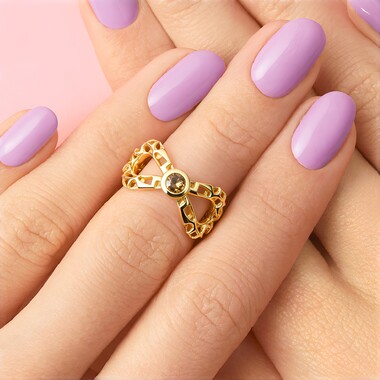Gouden ring met een I2 Champagne Diamant (Ornaments by de Melo)