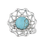 Zilveren ring met een turkoois (dagen)