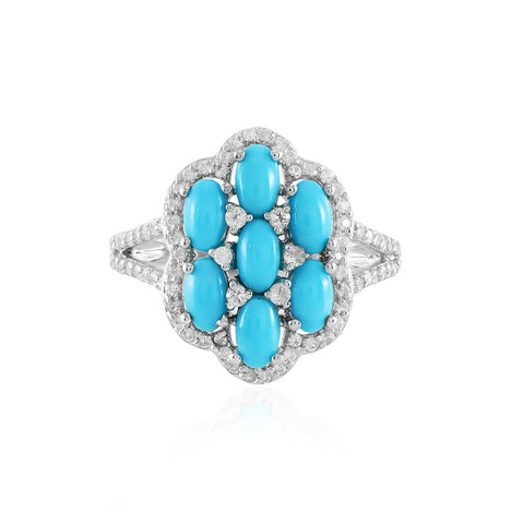 Anillo en plata con Turquesa bella durmiente (Faszination Türkis)