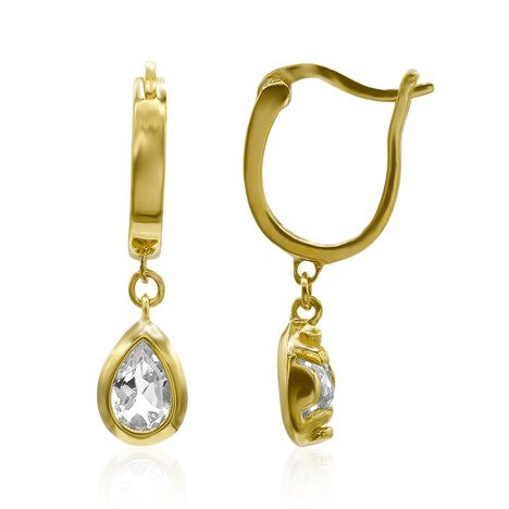 Weißer Topas-Silberohrringe