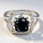 Anello in argento con Ossidiana Fiocco di Neve