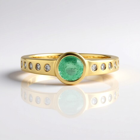 Anello in argento con Smeraldo Colombiano
