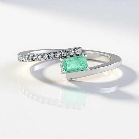 Anello in argento con Smeraldo Colombiano