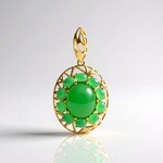 Ciondolo in argento con Crisoprasio (Ornaments by de Melo)
