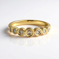 Zilveren ring met een I2 Bruine Diamant