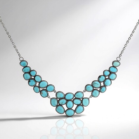 Collana in argento con Turchese Kingman Mohave Blu (Jones Lee)