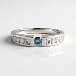 Anello in argento con Diamante Blu Cielo I2 (de Melo)