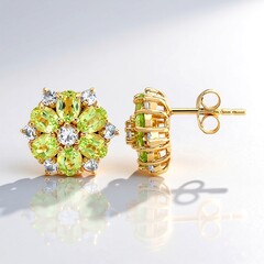 Orecchini in argento con Peridoto della Birmania