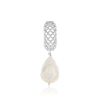 Zilveren hanger met een Witte zoetwater kweekparel