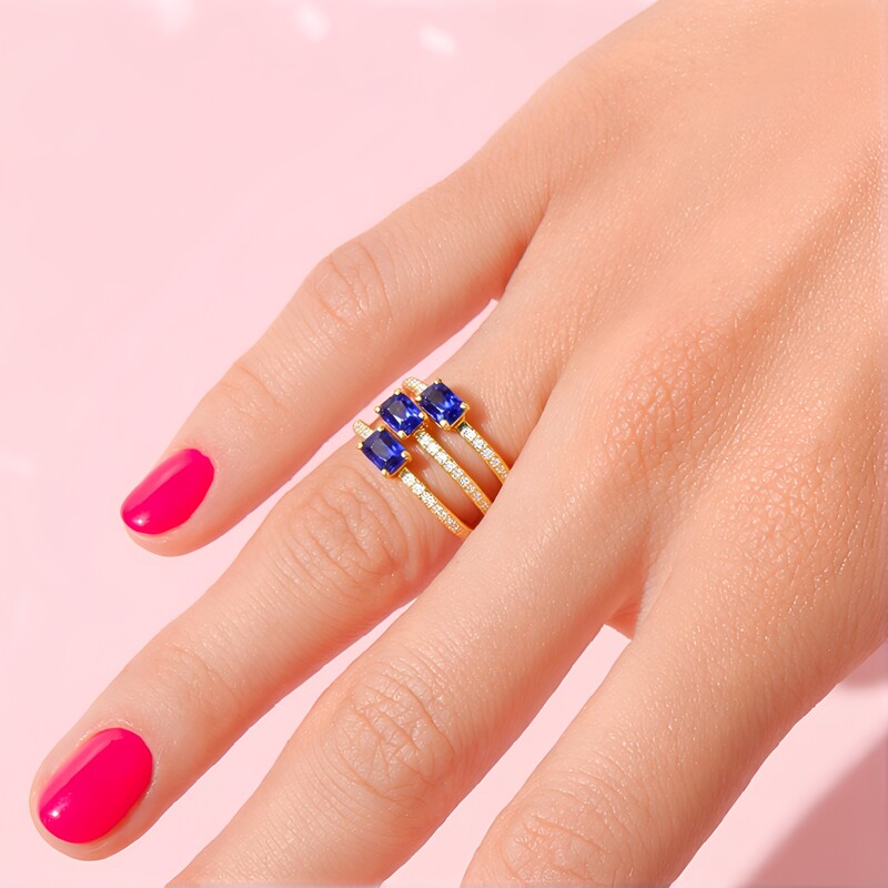 Gouden ring met AAA tanzanieten (CIRARI)