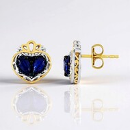 Pendientes en plata con Espinela azul cobalto (Gems en Vogue)