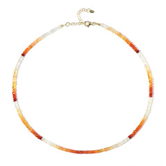 Zilveren halsketting met Mexicaanse vuur opalen