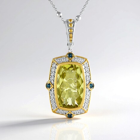 Collana in argento con Quarzo Ouro Verde (Dallas Prince Designs)