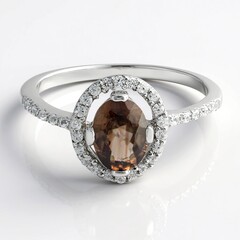 Anello in argento con Zircone Cannella