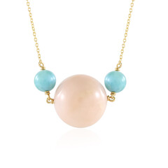 Zilveren halsketting met een roze opaal (de Melo Essence)