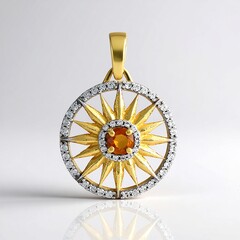 Pendentif en argent et Cyanite orange