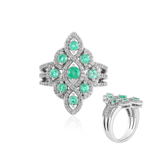 Russischer Smaragd-Silberring