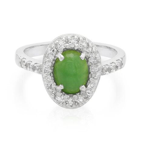 Anillo en plata con Crisoprasa imperial