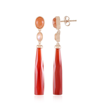 Orecchini in argento con Calcedonio Rosso (KM by Juwelo)