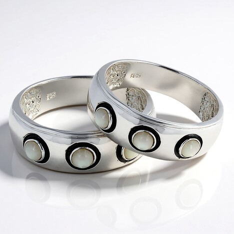Set anelli in argento con Madreperla