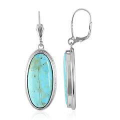 Blauer Kingman Mohave-Türkis-Silberohrringe