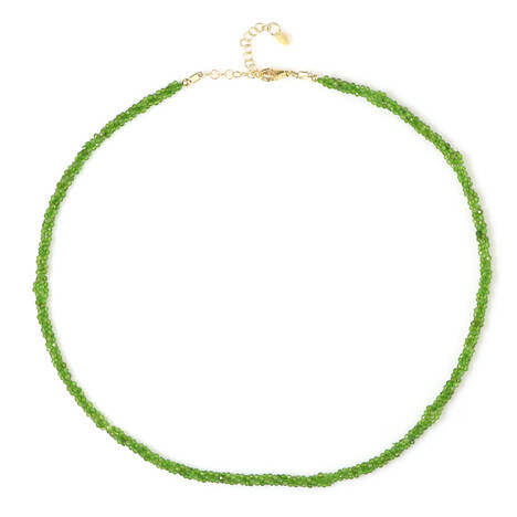 Zilveren halsketting met Russische diopsiedstenen