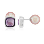 Pendientes en plata con Perla Ming púrpura (TPC)