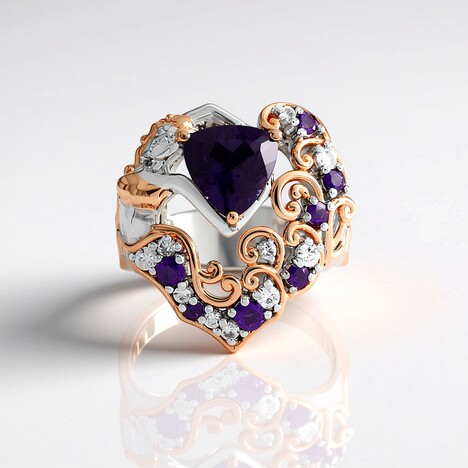 Anello in argento con Ametista (Gems en Vogue)
