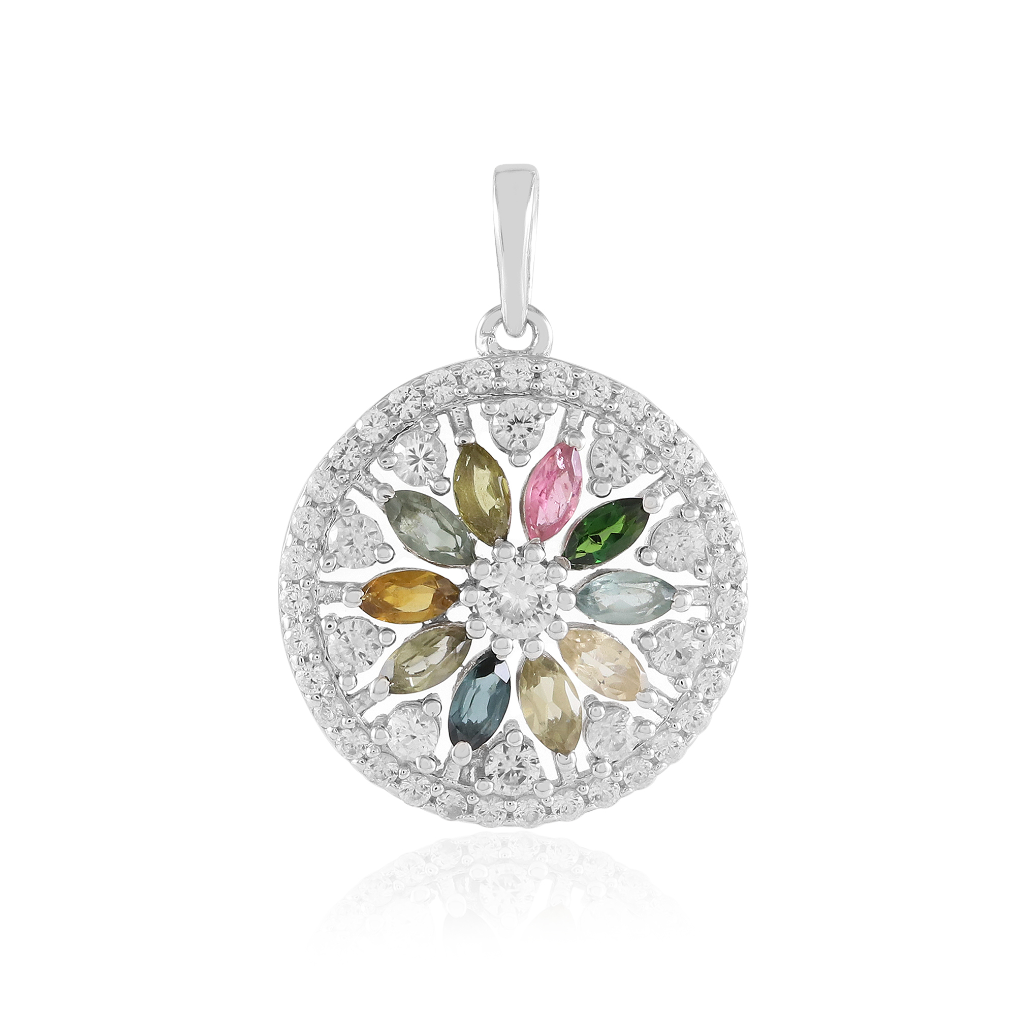 Ciondolo In Argento Sterling 925 Con Pietra Naturale Rettangolare (6 Carati) - Gioiello Artigianale Indiano, Unisex