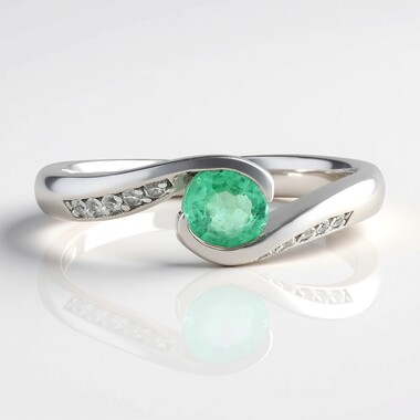 Russian Emerald Silver Ring
