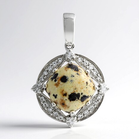 Ciondolo in argento con Diaspro Dalmata