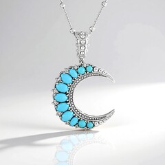 Collar en plata con Turquesa bella durmiente