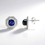 Orecchini in argento con Zaffiro Stellato Blu