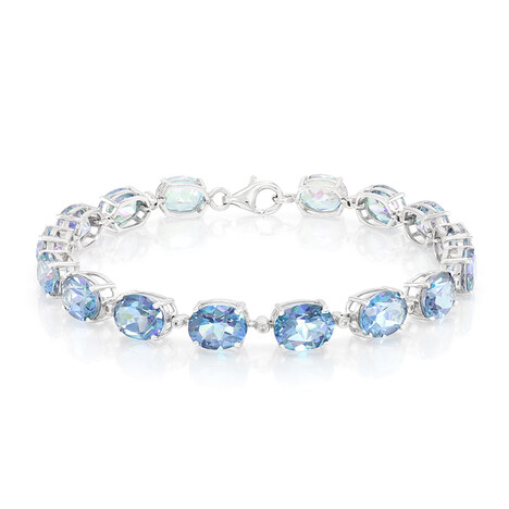 Bracciale in argento con Topazio Mistico Blu
