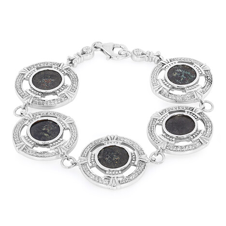 Bracciale in argento con Moneta Antica – Obolo della Vedova – PRUTAH