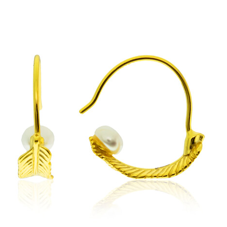 Zilveren oorbellen met Witte zoetwater kweekparels (Joias do Paraíso)