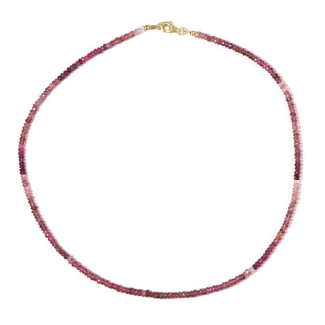 Collar en plata con Turmalina rosa de Nigeria