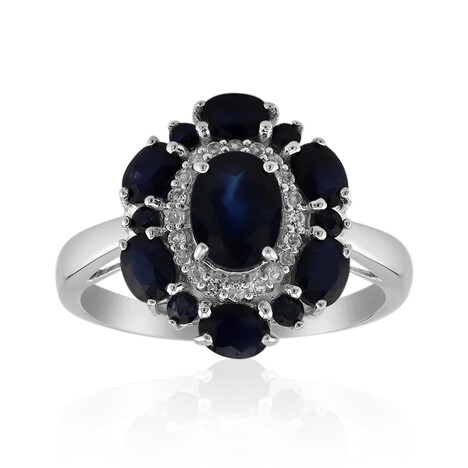 Anillo en plata con Zafiro de Kanchanaburi