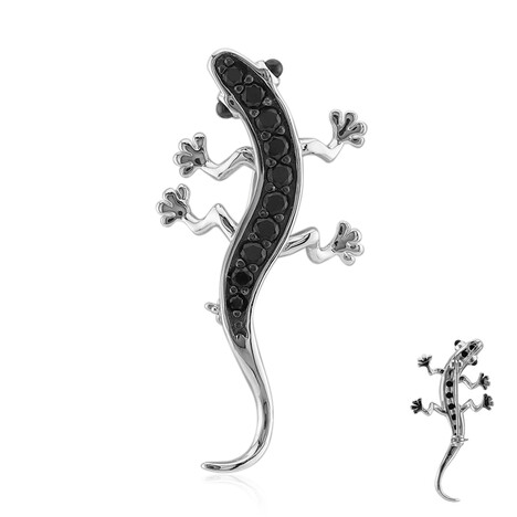 Schwarzer Spinell-Silberanhänger/-brosche