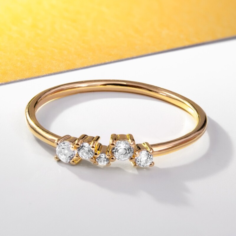 Weißer Topas-Silberring