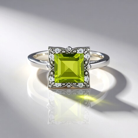 Bague en argent et Péridot de l'Arizona