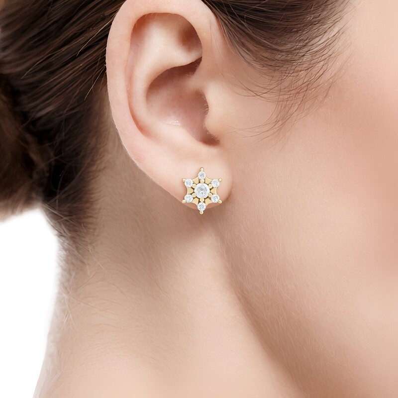 Pendientes en oro con Diamante SI1 (G) (Annette)