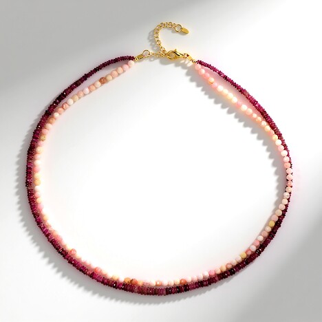 Collana in argento con Opale Rosa (Riya)