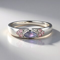 Anello in argento con Labradorite rosa Maniry